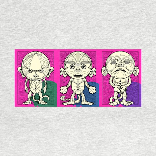 Three Monkeys (colour) by Anton Sever